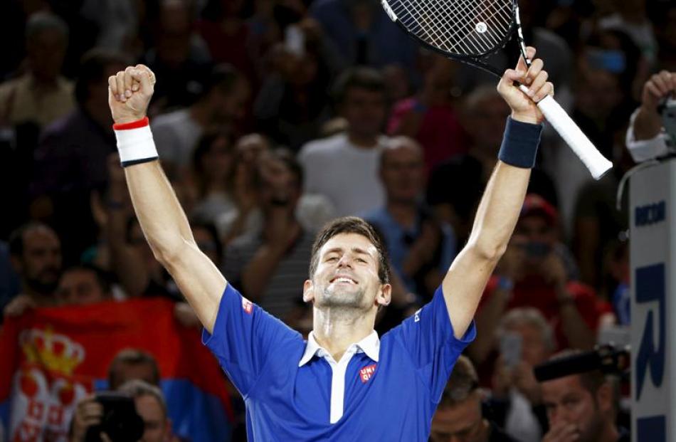 Novak Djokovic celebrates after beating Andy Murray. Photo: Reuters