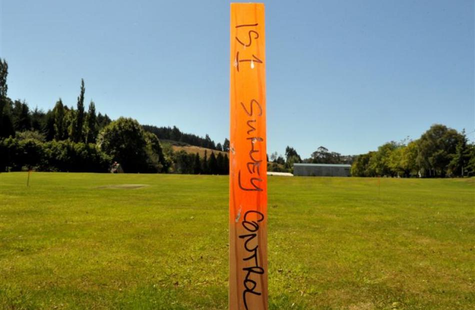 One of about a dozen survey posts which were dotted about the southern end of Kaikorai Valley...
