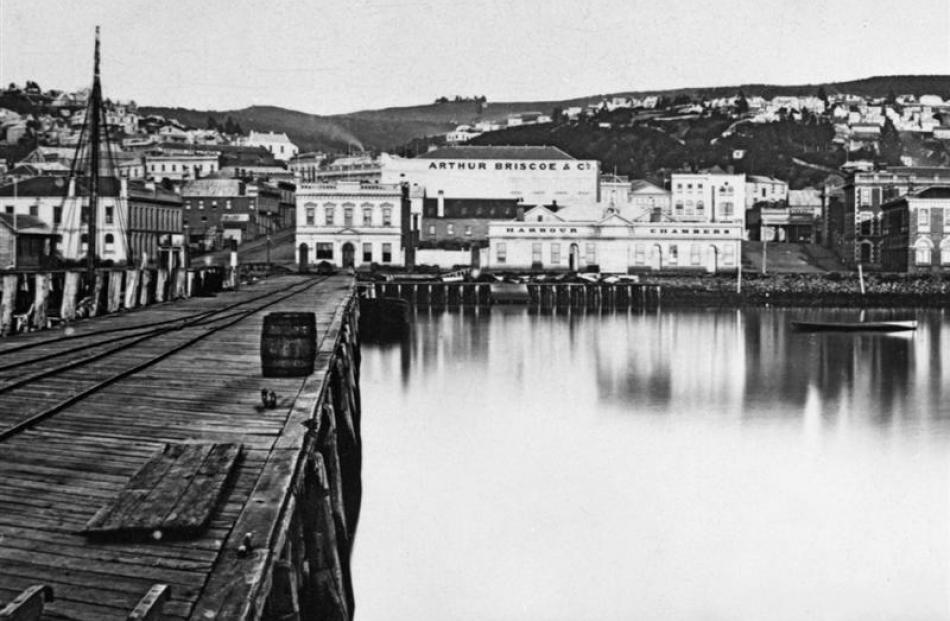 One of the first Briscoes stores, on the corner of Princes and Jetty Sts, Dunedin. Photo by the...