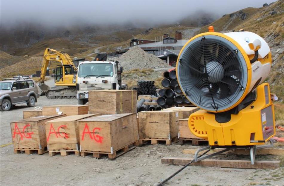 One of the new snowguns and other upgrade equipment to be installed at the Remarkables skifield...