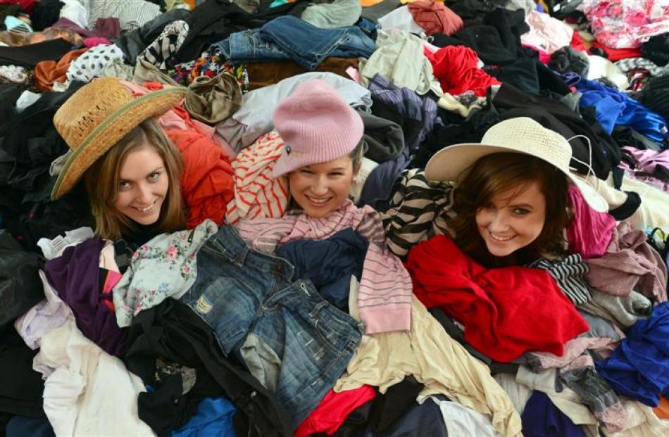 Opshop for Hospice organisers (from left) Lauren Gorinski (20), Hannah Wilson (21) and Lydia...