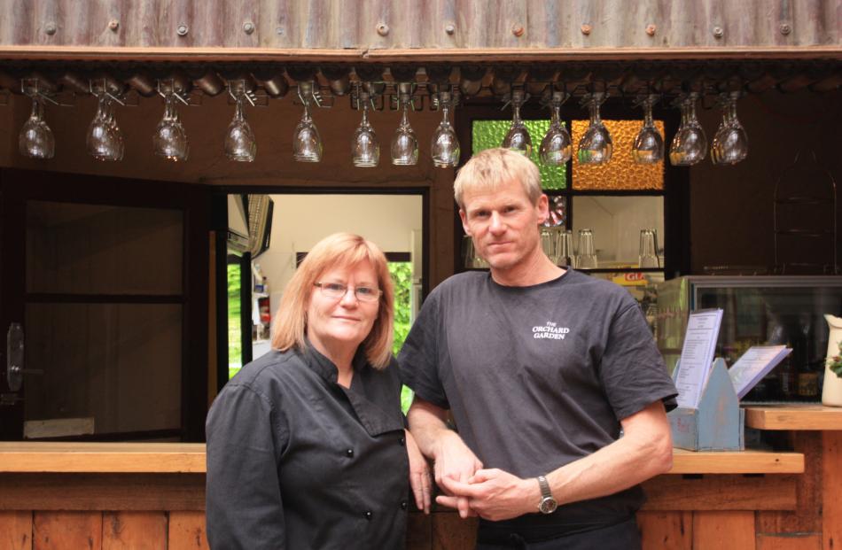 Orchard Garden Cafe and Function Centre owners Wendy Robertson and Dale Butcher. Photos by Leith...