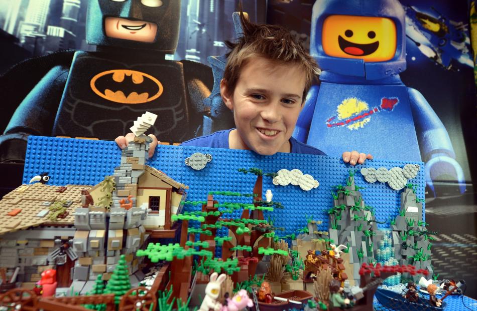 Orlando Hay with his Hobbit's Retreat, which won the  National Lego Building Competition...