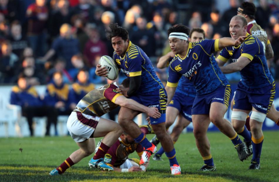 Otago's Trent Renata goes on the attack against Southland. (Photo by Rob Jefferies/Getty Images)
