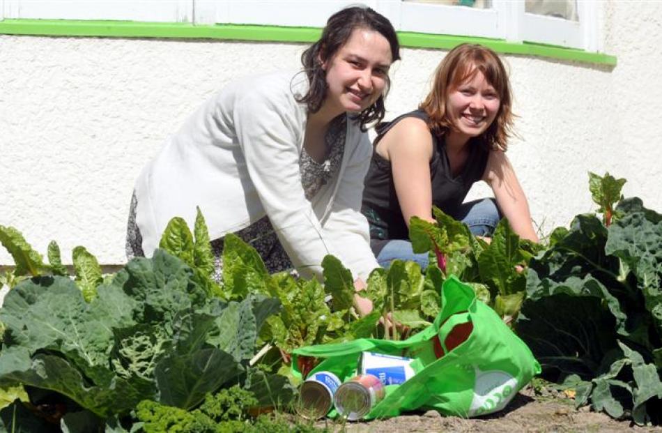 Otago University Students' Association welfare officer Shonelle Eastwood (left) and budget...