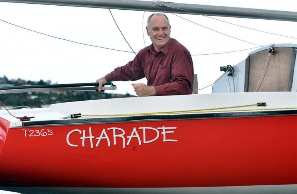 Otago yachtsperson of the year Alex Bruce in his yacht Charade. Photo by Peter McIntosh.