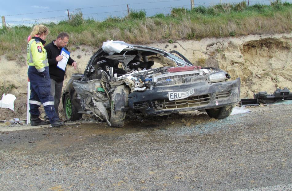 Duntroon firefighter Brittany Herrick  and Targa South Island accident investigator Neil Madden...