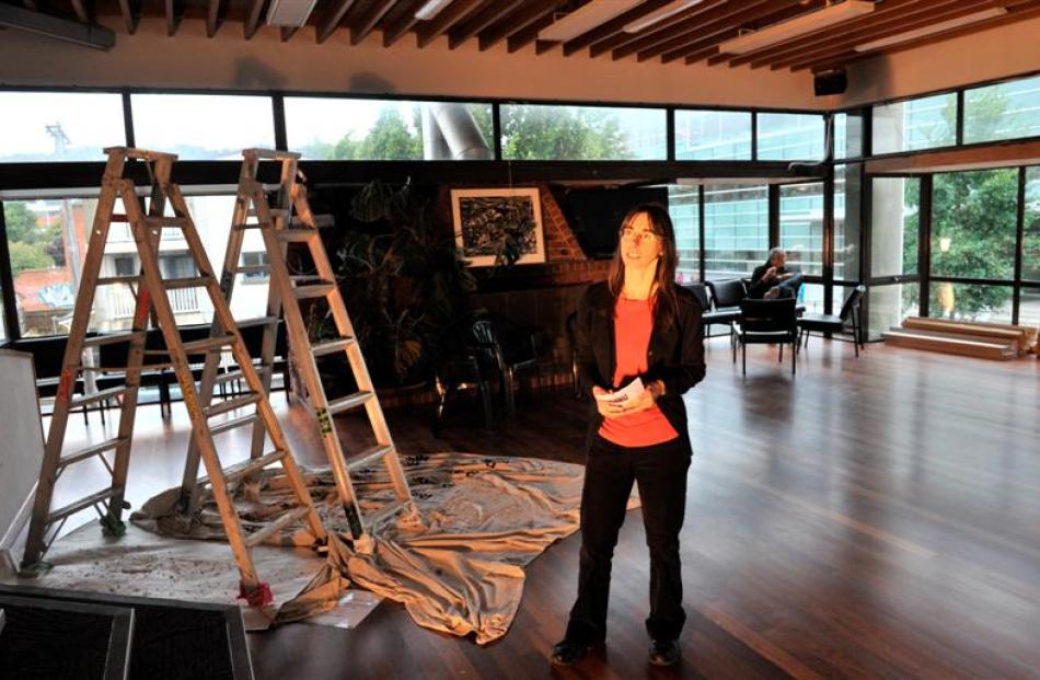 OUSA recreation manager Debbie Coulter checks on refurbishment work in the Evison Lounge at OUSA...
