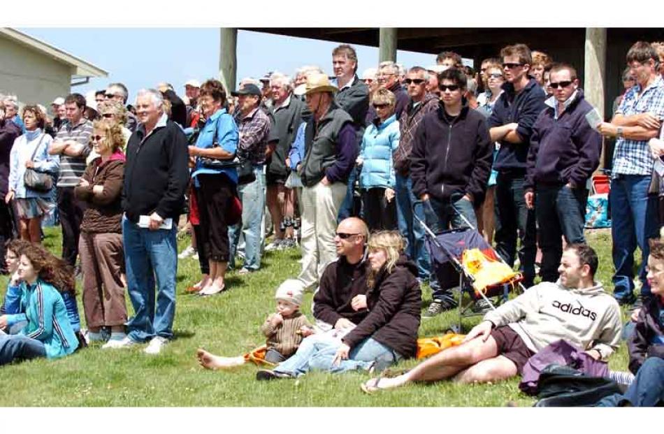 Part of the crowd at the Roxburgh Trotting Club's meeting.