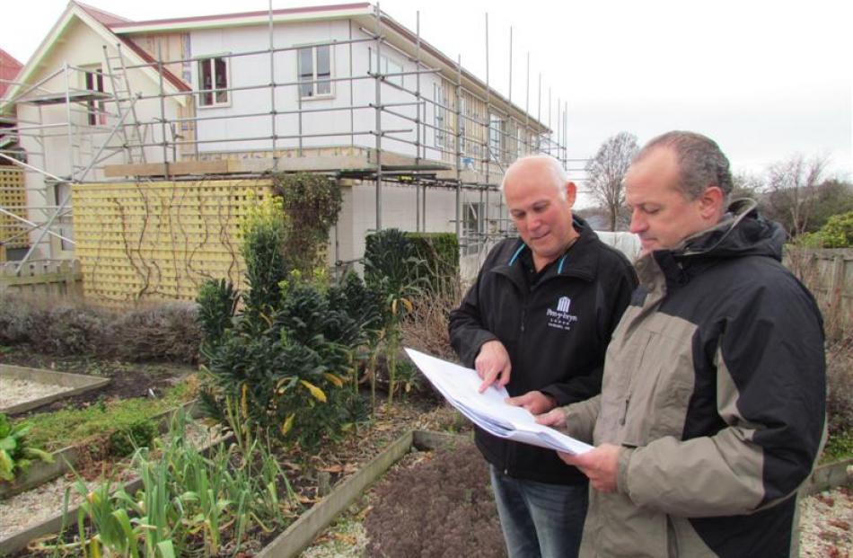 Pen-y-bryn Lodge owners, James Glucksman (left) and James Boussy check plans for the first major...