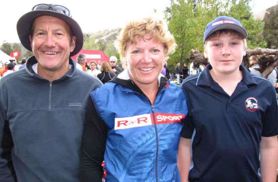 From left, Mark Gould, of Wanaka, Raylene Bates and Todd Bates (14), both of Dunedin.