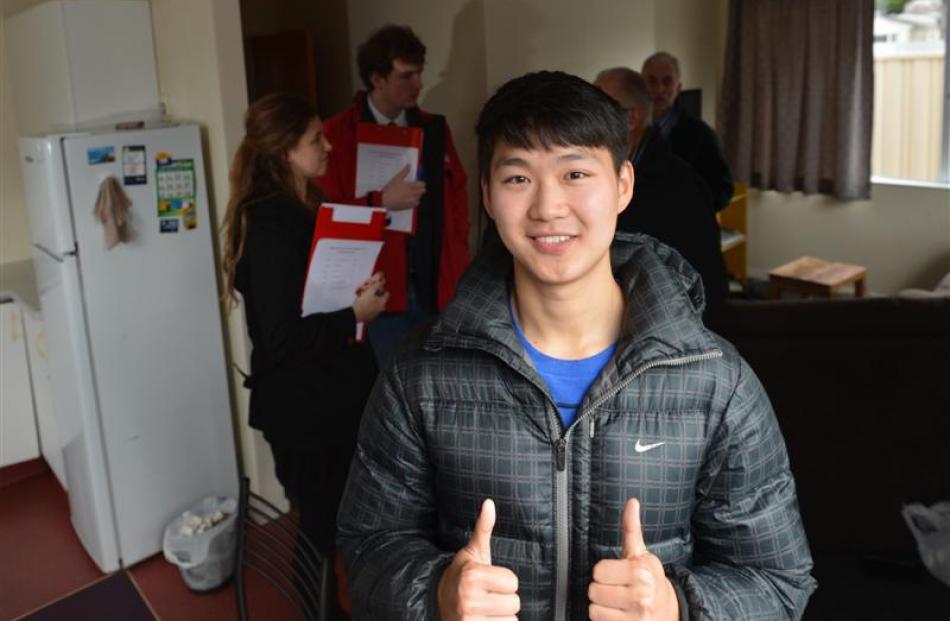 Pharmacy student Zheng Li (21) in his Ethel Benjamin Pl flat, which was nominated for the best...