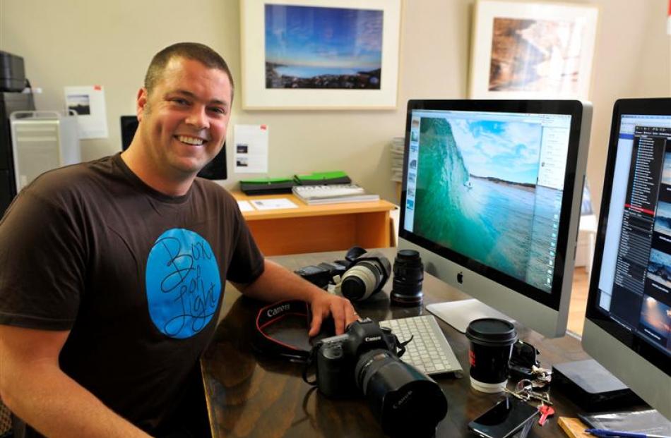 Photographer Derek Morrison at work in his office in the Imperial Building in Dunedin. Photo by...