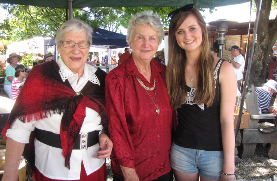 Phyllis Scurr, Ann Trevathan and Hannah Dalley (17), all of Wanaka.