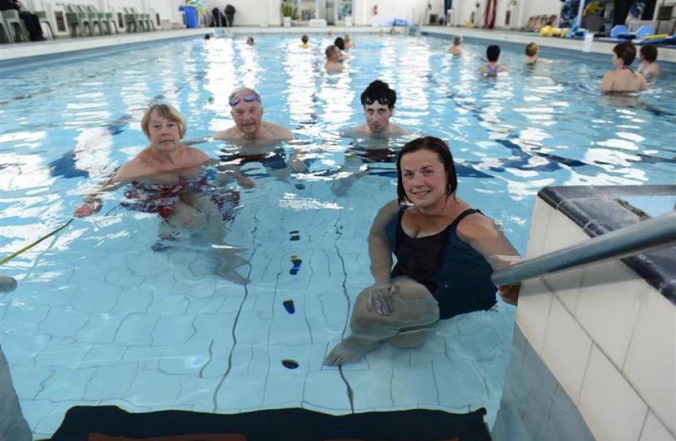 Physio Pool users (clockwise from left) Joyce Mullen, of Orchard Sun Club, Keith McFarlane, of...