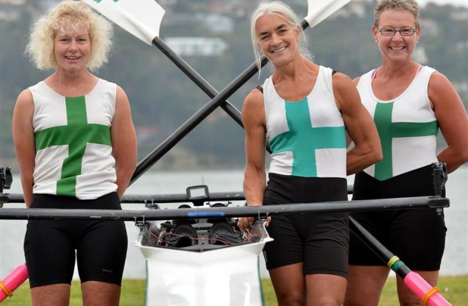 Port United gold medallist rowers Robyn Cameron (left), Imogen Coxhead and Karen Thompson. Photo...