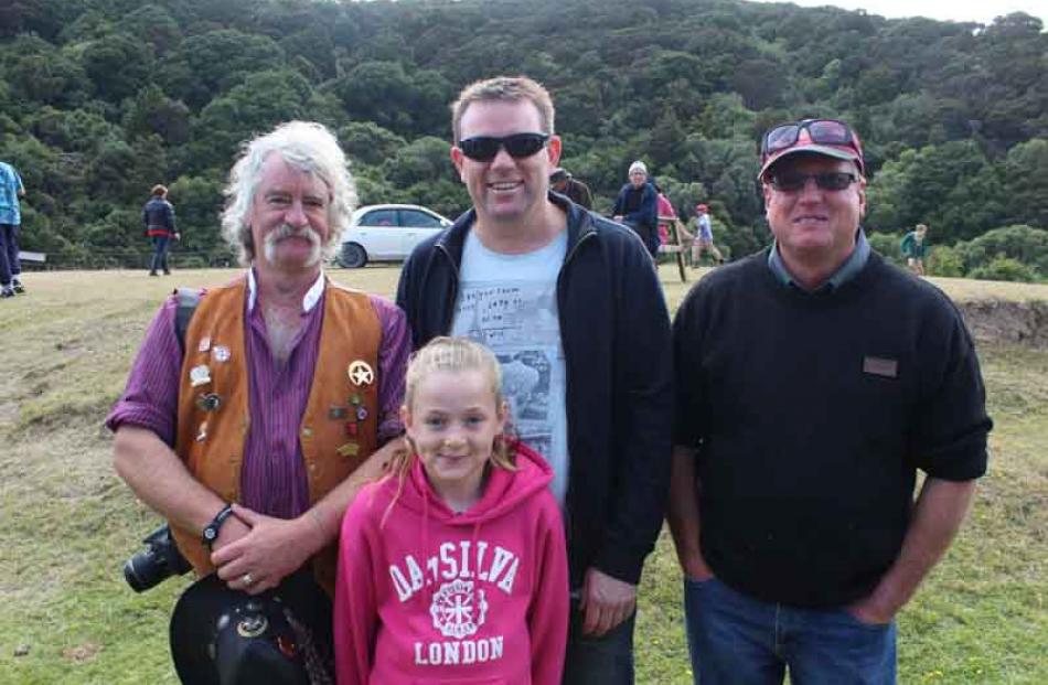 Lindsay Barnett, Craig Broderick, Greg McCone and (front) Jessica Broderick (9), all of Balclutha.