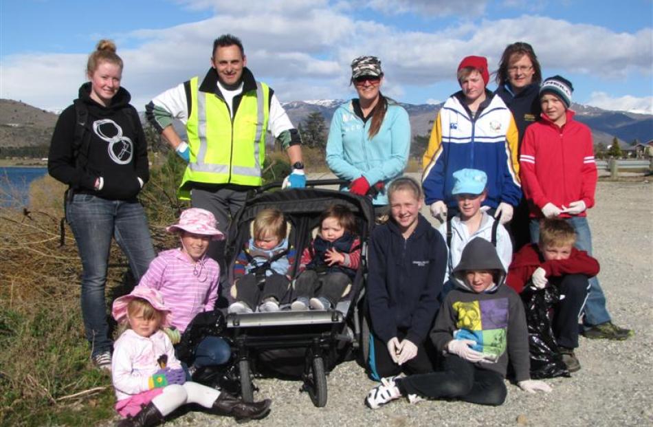 Preparing to spring clean the Lake Dunstan foreshore on Saturday are members of the Hut Youth...