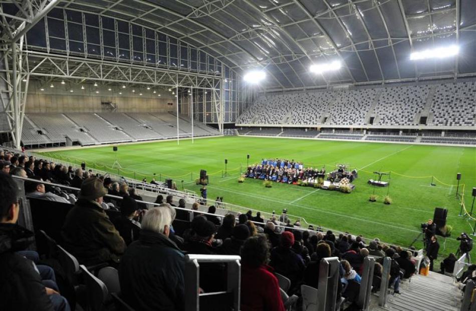 Prime minister John Key opens Forsyth Barr Stadium yesterday. Photos by Craig Baxter.