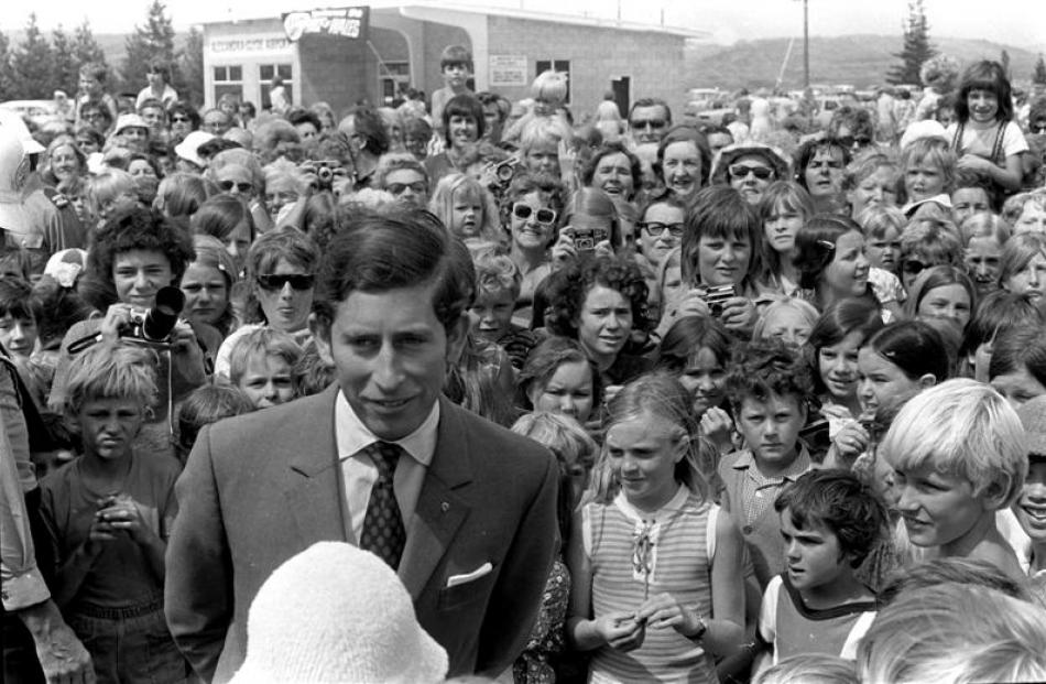 Prince Charles in Alexandra on his way to a fishing weekend in Wanaka.