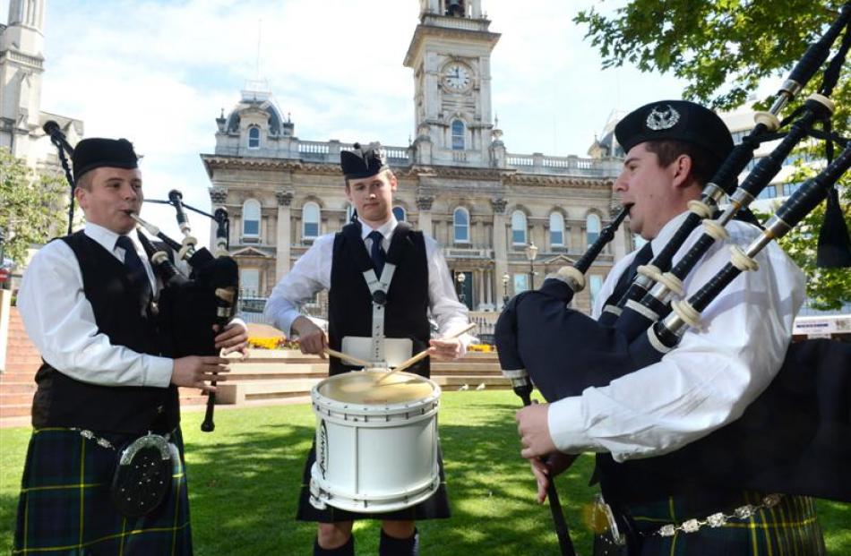 Principal tutors in the new City of Dunedin Pipe Band College (from left) Liam Kernaghan, Craig...
