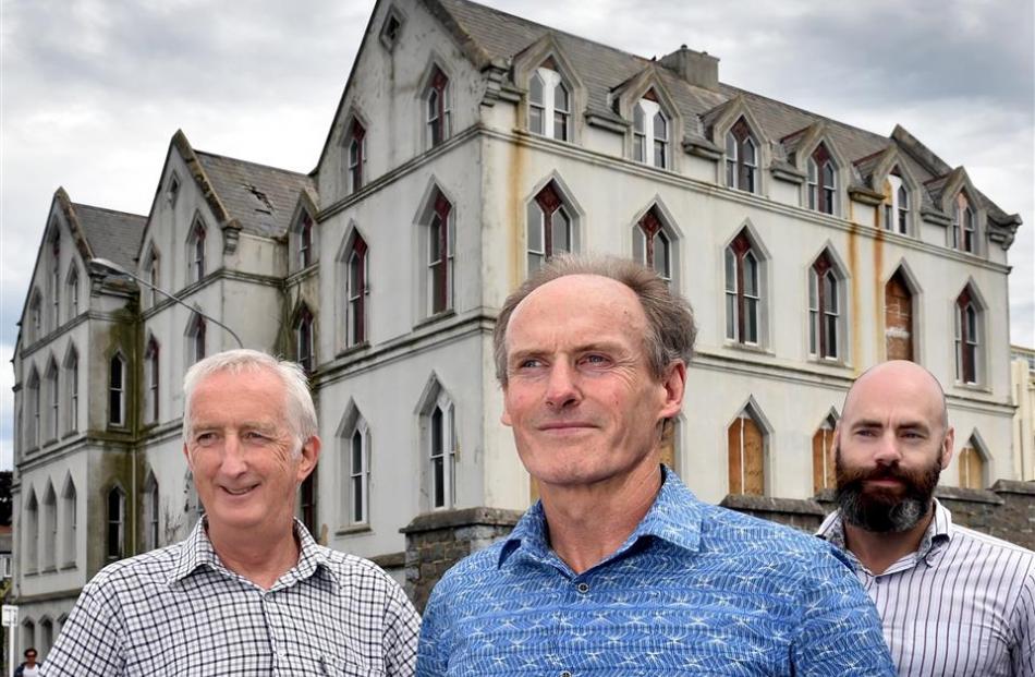 Priory redevelopment co-ordinator Sean Toomey (left), Catholic Diocese of Dunedin general manager...