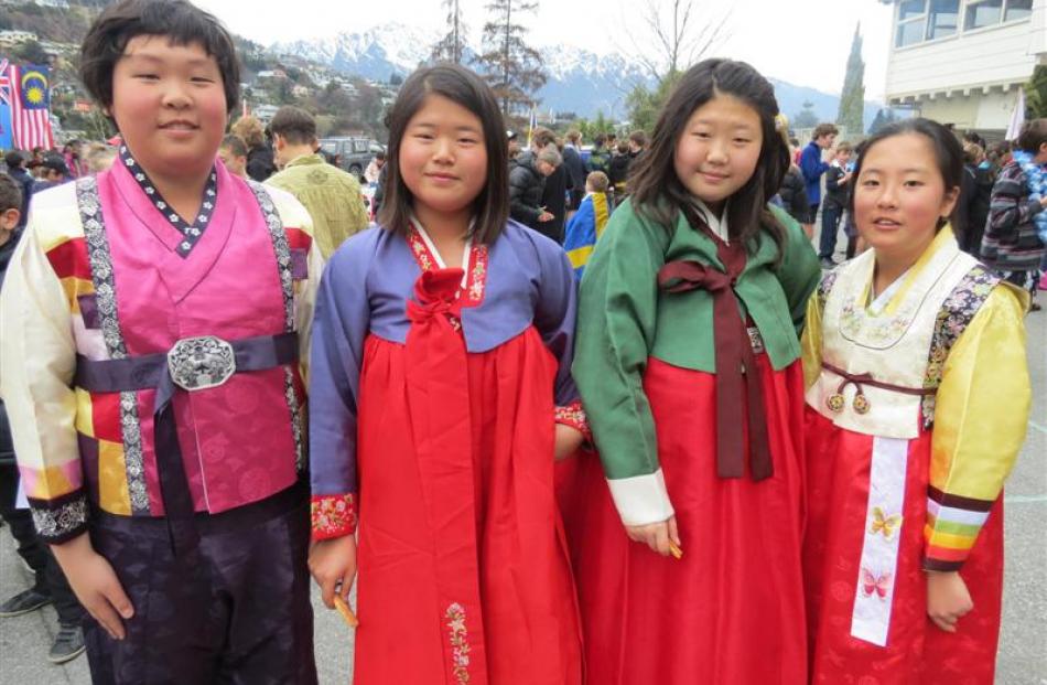 Pupils (from left) Alex Oh (12), Rubbica Jung (13), Dain Hong (13) and Jeeyeon Han (12).