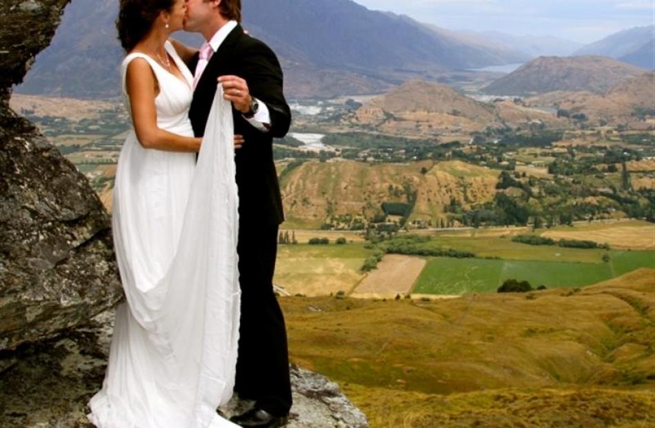 Queenstown couple Lisa and Hayden Cosgrove, winners of a "re-celebrate" your wedding day...