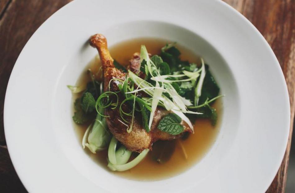 Quick duck soup with bok choi, ginger, chilli and star anise. Photos by Fiona Andersen.