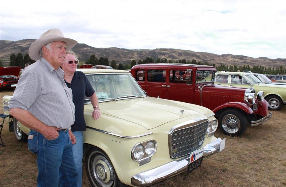 Ray and Linda Wheeler, of Luggate, stand next to their 1963 Studebaker Lark at the Roxburgh...