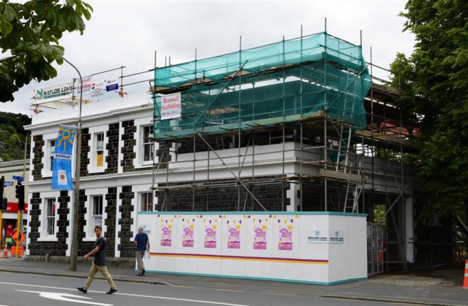 Renovation work at the former Dunedin North post office this week.