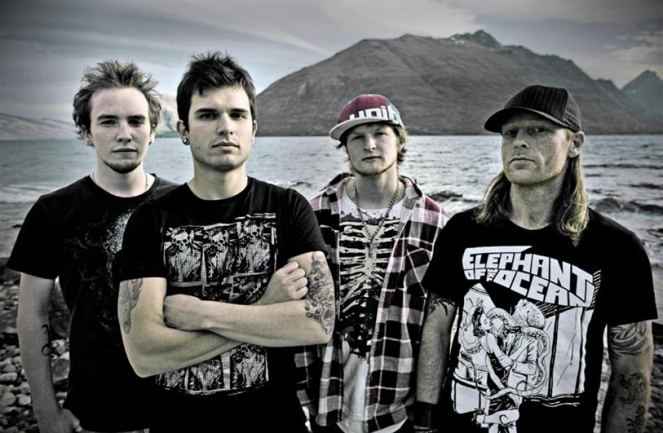 Rules of Addiction (from left) guitarist-vocalist Al Parr, lead vocalist-guitarist Mauricio...
