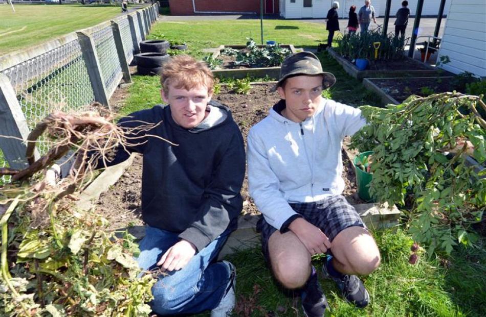 Sara Cohen Specialist School pupils Connor Booth (19, left) and Tony Bryant (20) survey their...