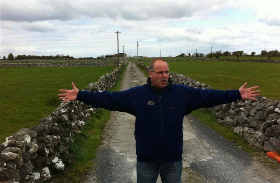 Seán Brosnahan on ancestral land in County Galway. Photos by Broshnahan Family.