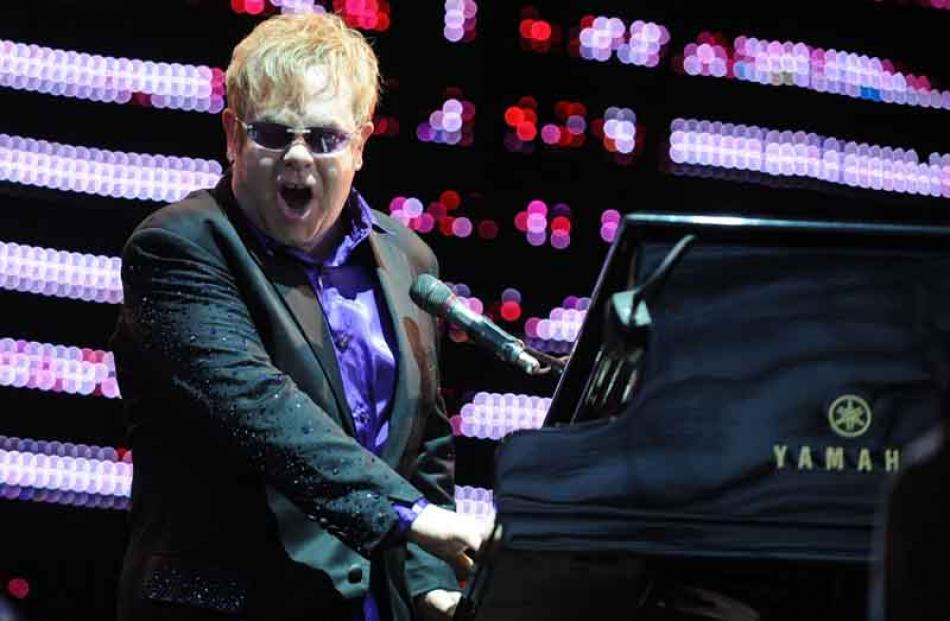 Sir Elton John belts out a hit in Dunedin's Forsyth Barr Stadium last night.