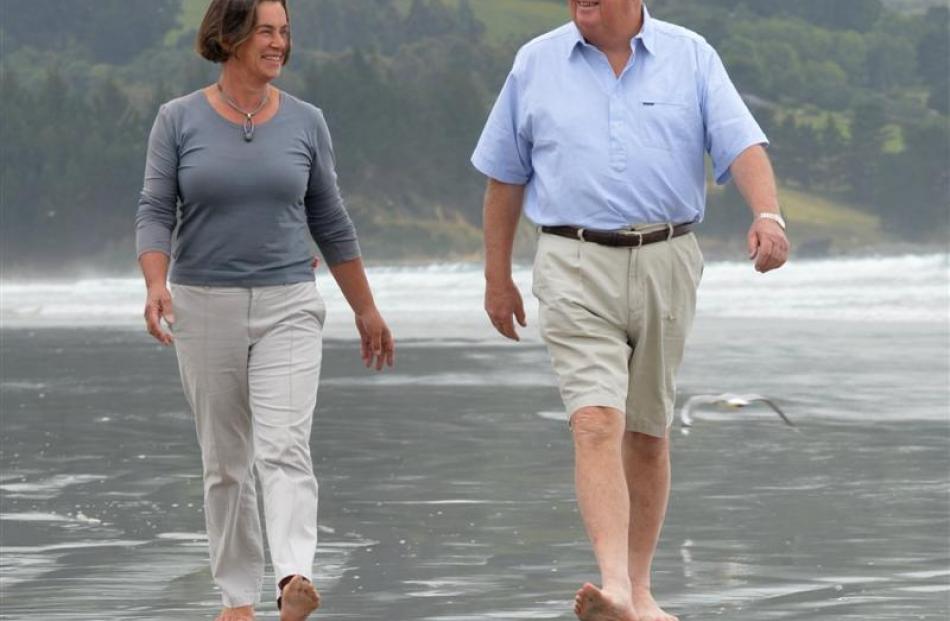 Sir Julian Smith and Beverley, Lady Smith, walk on Warrington Beach this week. Sir Julian is one...