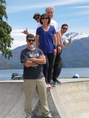 Skate park builder Jason Parkes, of Premium Skate Park Designs Ltd, (front) has moved equipment...
