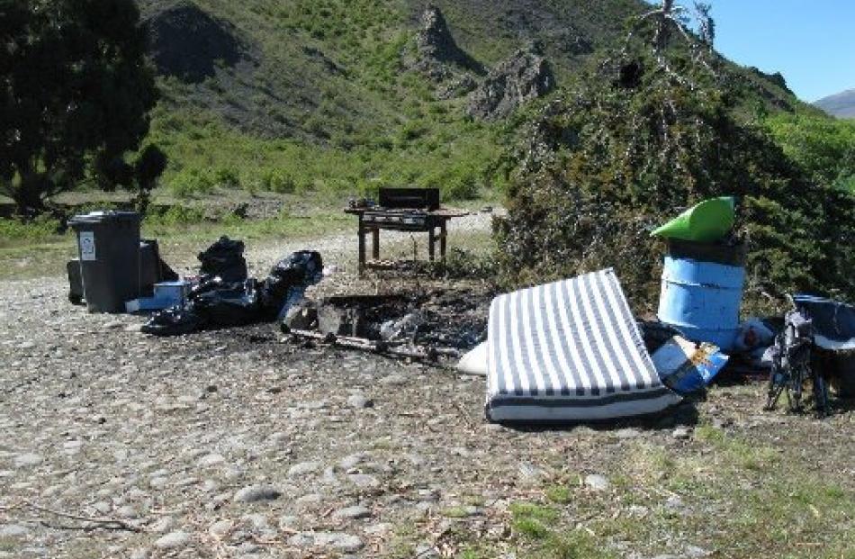 Some of the $4000 of damage caused to the Briar's Gully  campsite  at Labour Weekend.