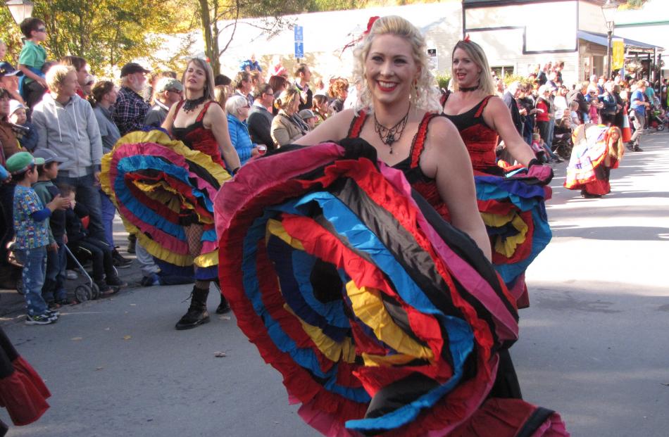 Some of the Buckingham Belles during the  street parade on Saturday afternoon.