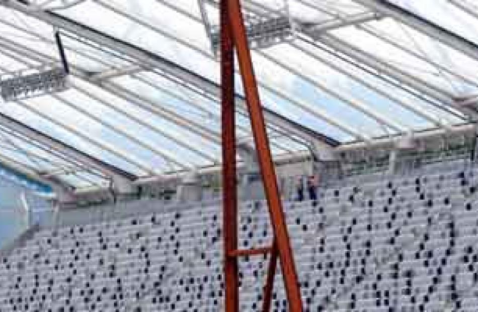 Seating in place in the north stand.