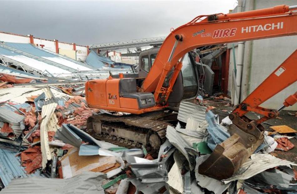 Stadium Southland after it collapsed under snow in 2010. Photos by ODT/supplied.