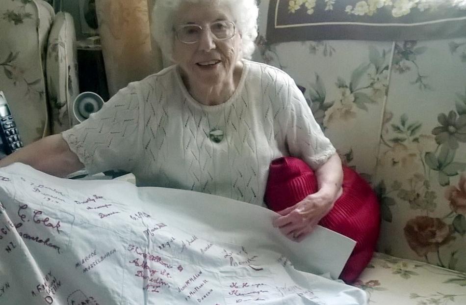 Stella Bessell with the quilt which had been in her family's possession for nearly 100 years....
