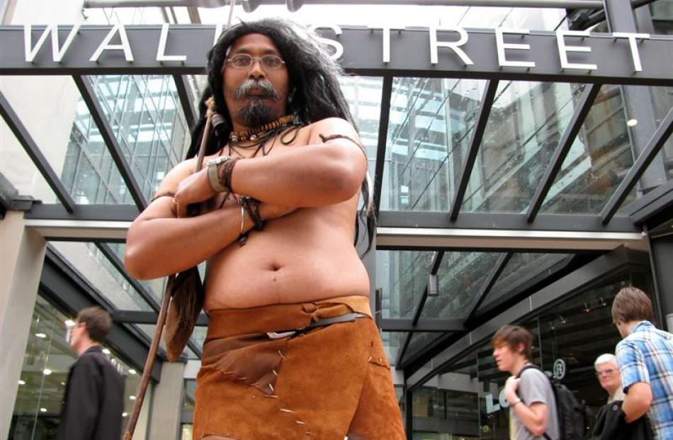 Sudhir Duppati outside Wall St yesterday. Photo by Nigel Benson.