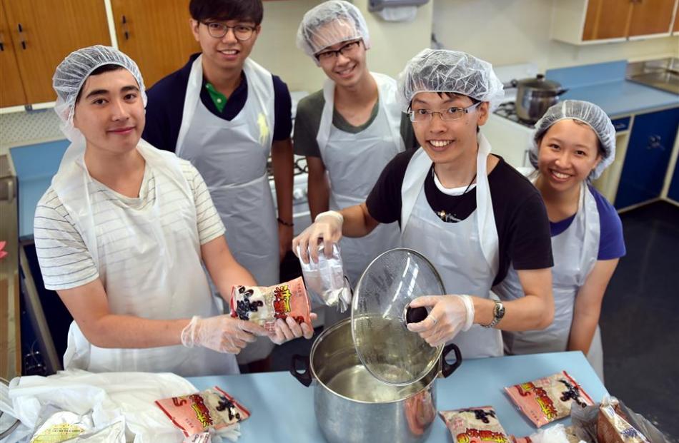 Taiwanese students (from left) Tim Chen (20), Abraham Kam, Cappi Wong (21) and siblings Andy (22)...