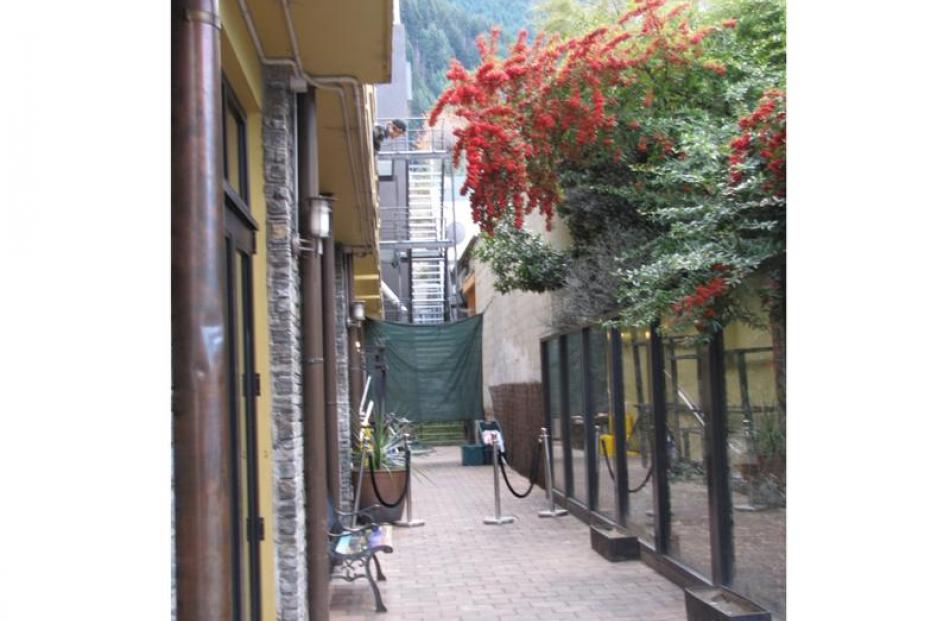 The alleyway beside Altitude Bar in Queenstown where James Patrick Smith, of Kent, England, was...