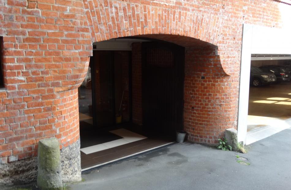 The basement entrance to the Bracken Court building. Photo by Peter Entwisle.