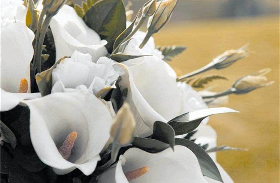 The bouquet of Lisa Oliver at ther wedding to Stu in Geraldine in April. Photo by Andy Woods.