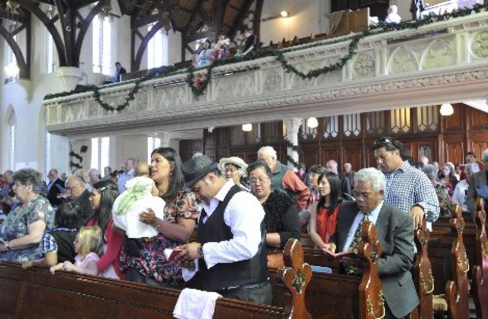 The congregation at First Church on Christmas Day. Photos by Gregor Richardson.