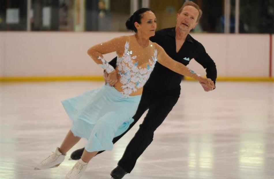 The Czech Republic couple of Milana and Jiri Pokorny win the ice dance gold medal at the Dunedin...