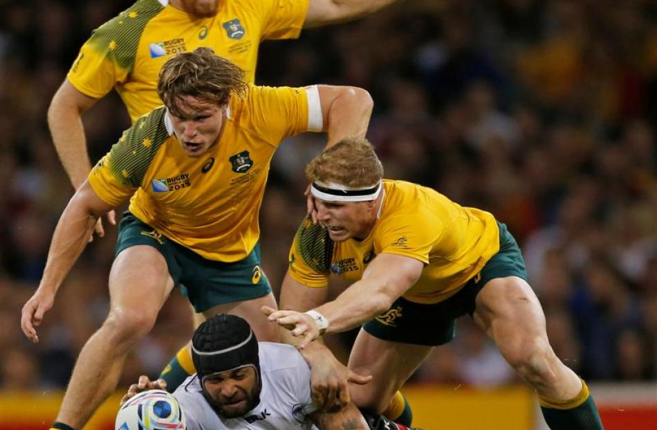 The ever-present threat of Michael Hooper and David Pocock at the breakdown. Photo: Reuters